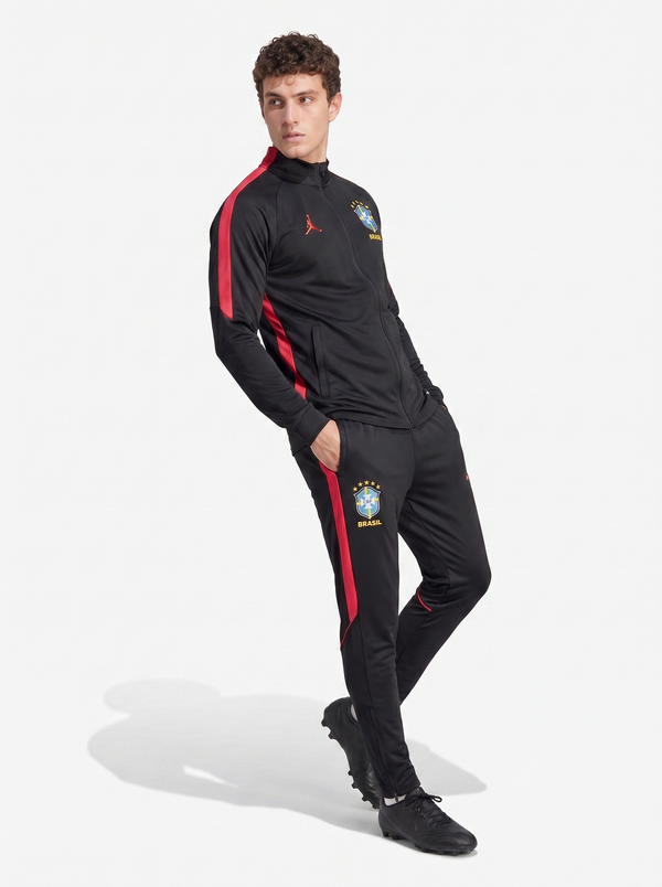 CHAQUETA DEPORTIVA NEGRA/ROJA BRASIL 2026/27