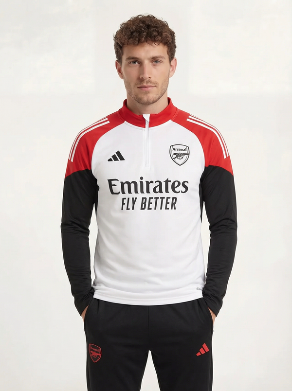 Chándal Arsenal blanco y negro con rojo 2025/2026