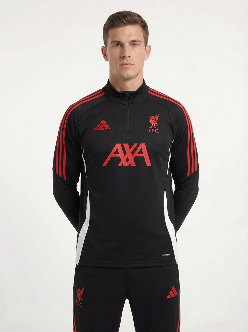CHAQUETA DEPORTIVA LIVERPOOL NEGRA Y ROJA 2025/2026