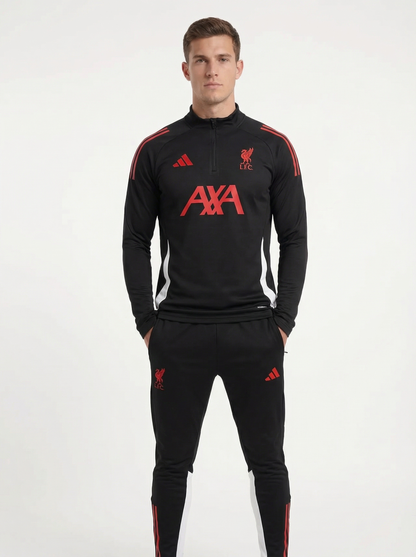 CHAQUETA DEPORTIVA LIVERPOOL NEGRA Y ROJA 2025/2026
