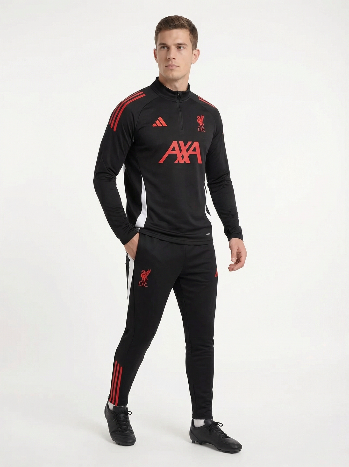 CHAQUETA DEPORTIVA LIVERPOOL NEGRA Y ROJA 2025/2026