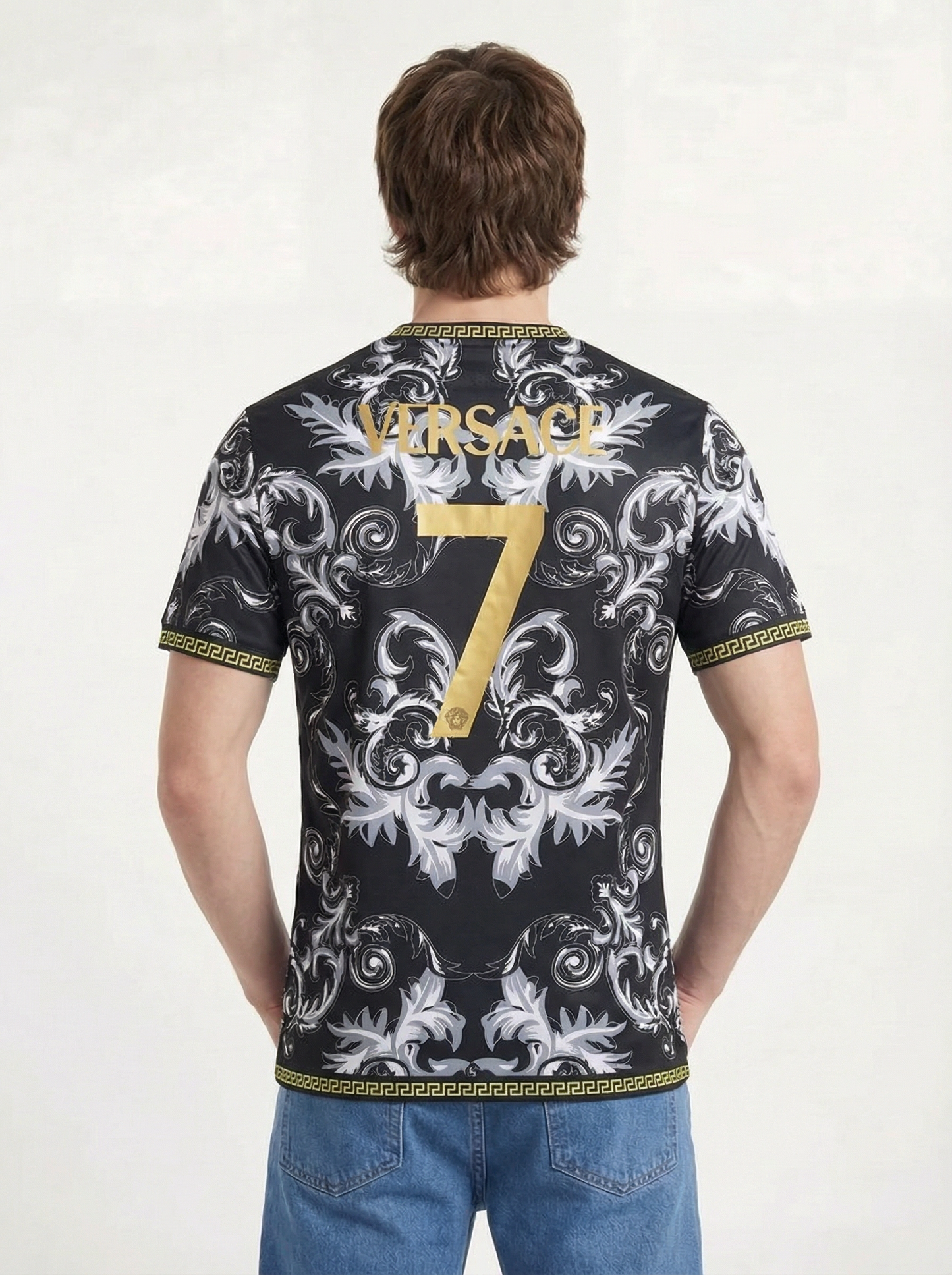 ITALIA 2023 CAMISETA DE LOCAL NEGRA CONCEPTO VERSACE