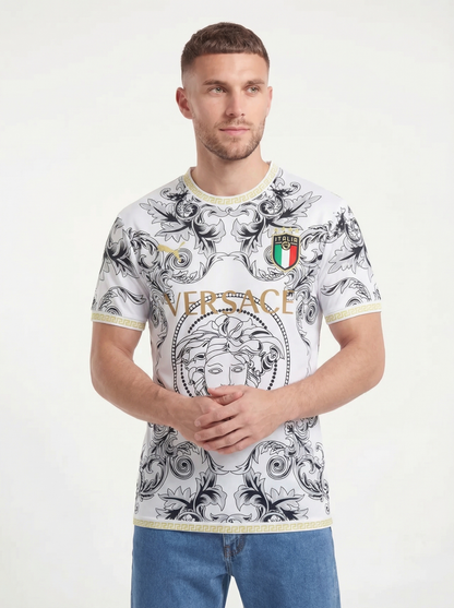 ITALIA 2023 CONCEPTO CAMISETA DE LOCAL BLANCA VERSACE