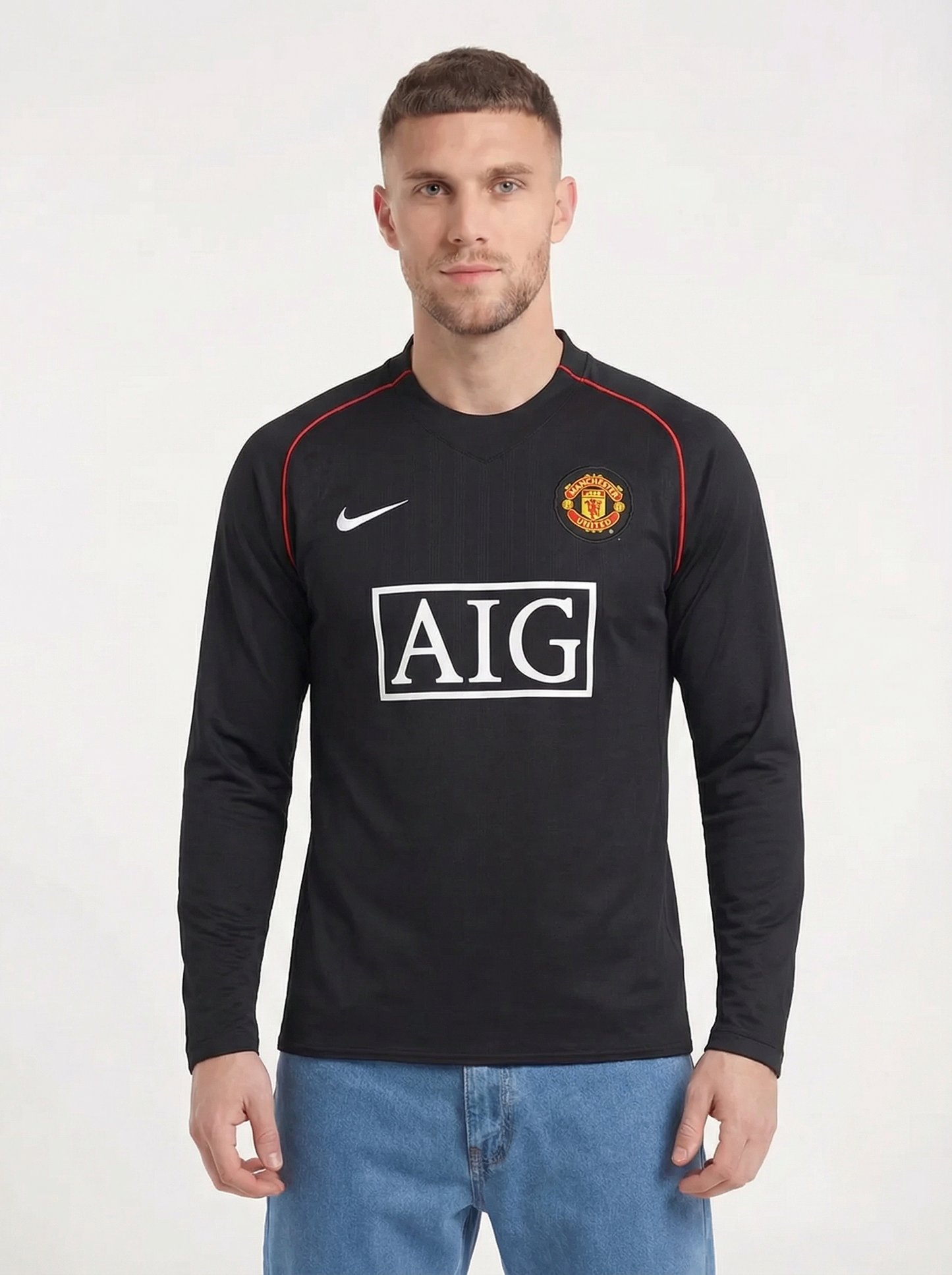 CAMISETA RETRO DE LOCAL MANCHESTER UNITED 2007/08 MANGA LARGA
