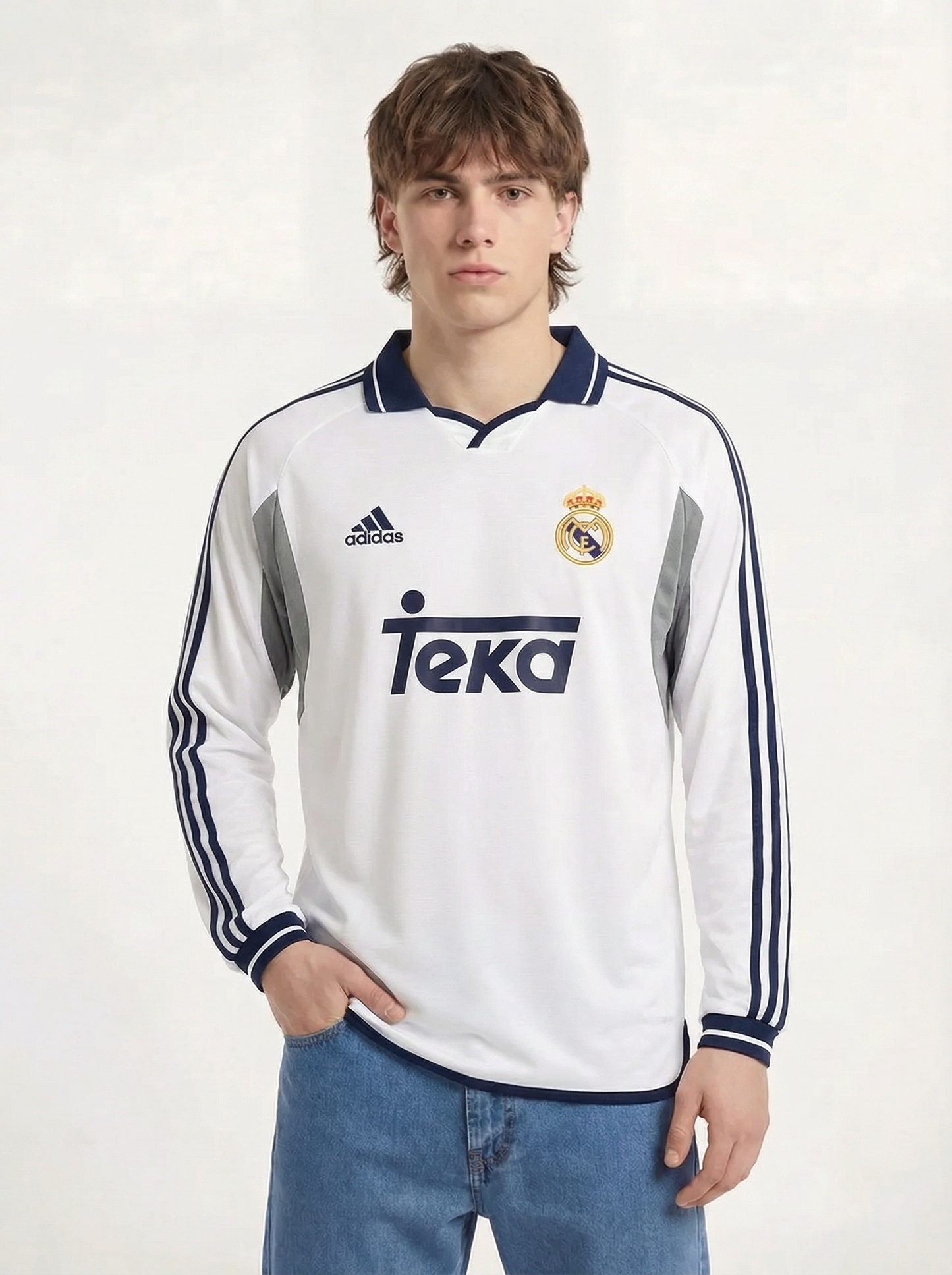 CAMISETA CLÁSICA DE MANGA LARGA DEL REAL MADRID 2000-01