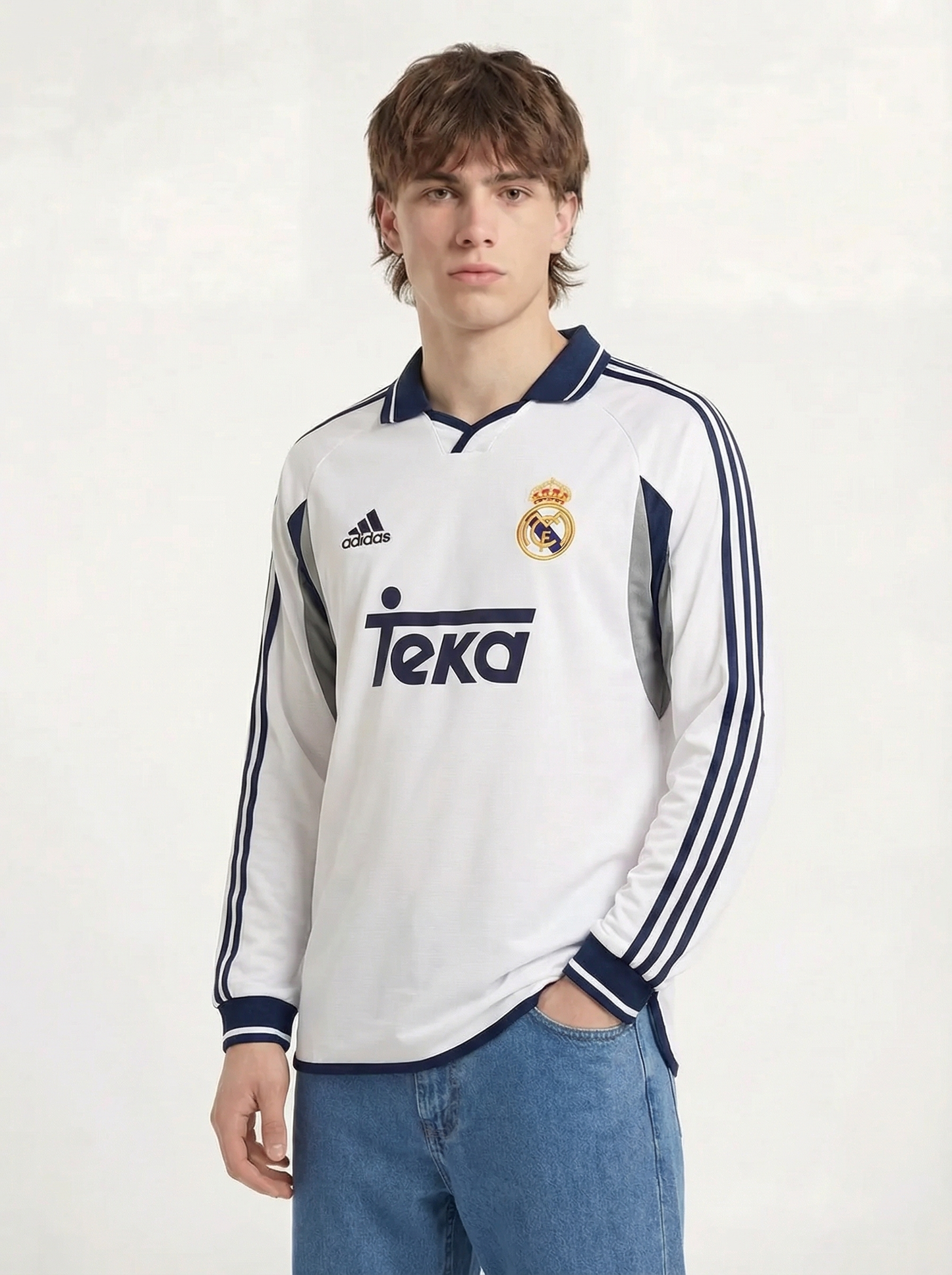 CAMISETA CLÁSICA DE MANGA LARGA DEL REAL MADRID 2000-01