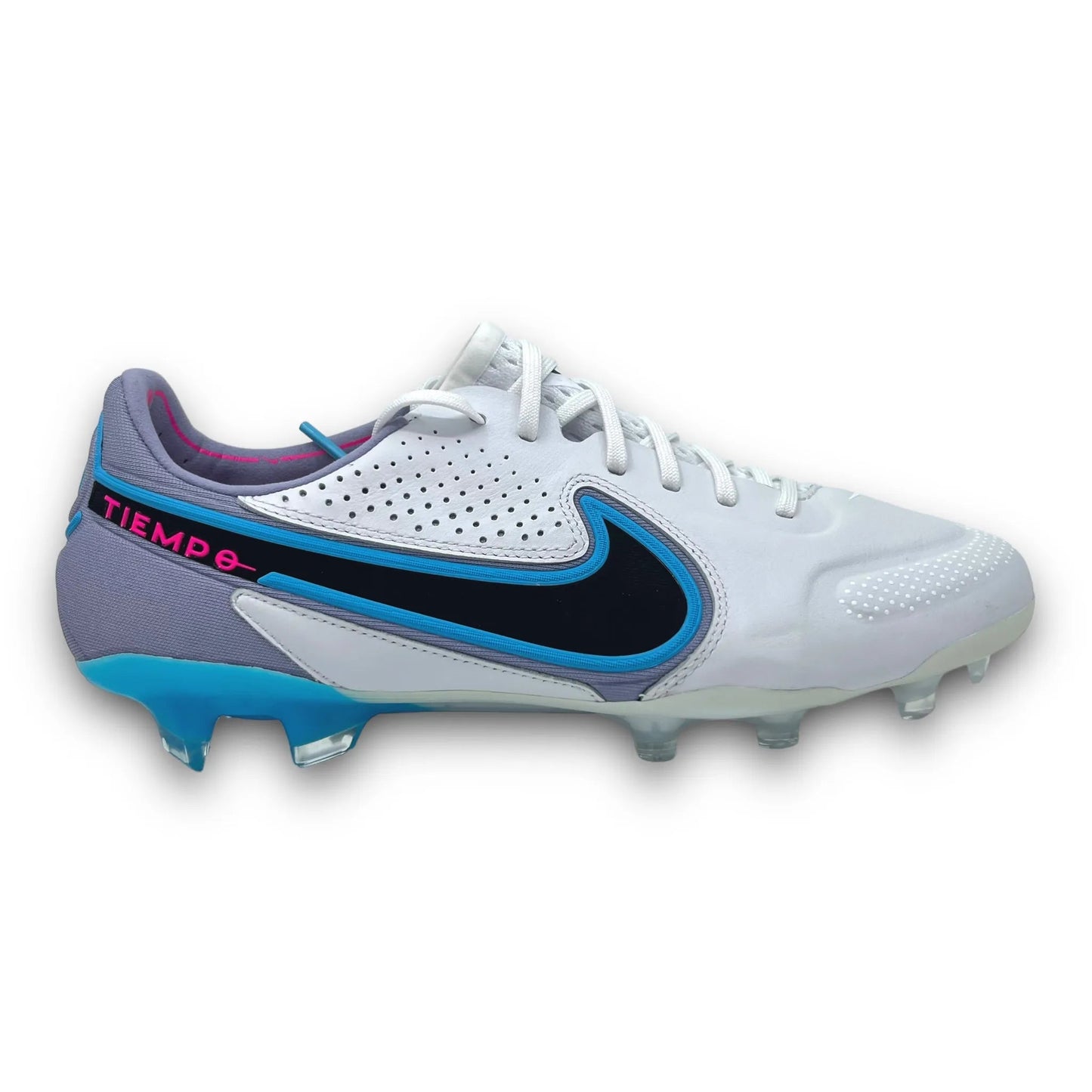 BOTAS DE FÚTBOL TIEMPO LEGEND 9 FG BLANCO AZUL